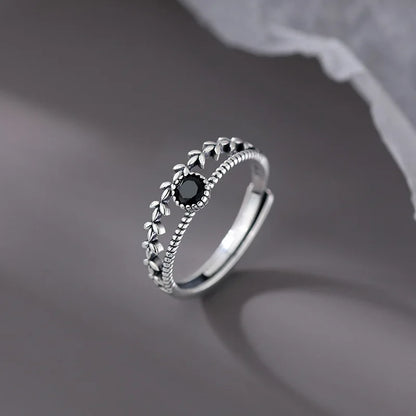 925 Sterling Silver Geometric Multilayer Round Bead Ring Female Fashion Punk Temperament Prevent Allergy Charm Jewelry
