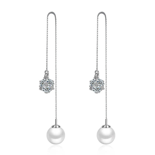925 Sterling Silver Earrings For Women Original Charm Double Hoop Earrings Pave CZ Fine Engagement Anniversary Jewelry Gift