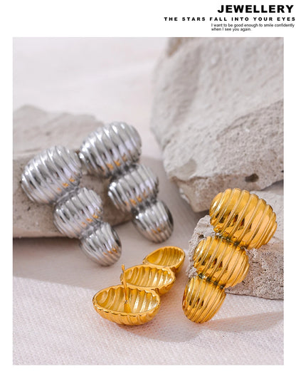 Elysium Big Promotion Stainless Steel Metal Geometric Statement Big Stud Earrings 18K PVD Plated Fashion Jewelry Wholesale