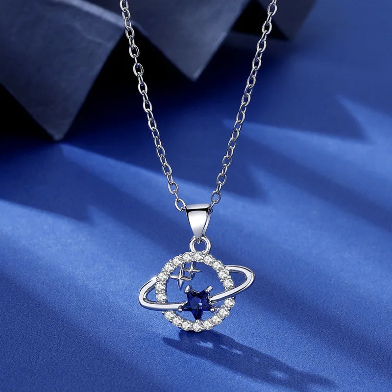 925 Sterling Silver Big Stone Pendant Chain Light Natural Amethyst Necklace for Woman Girl Excellent Jewelry