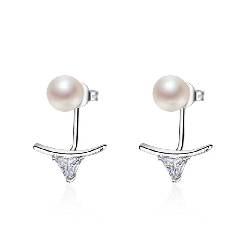 New 925 Sterling Silver Earrings For Women Original Charm Double Hoop Earrings Pave CZ Fine Engagement Anniversary Jewelry Gift