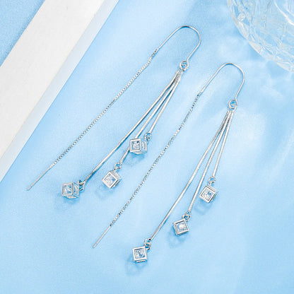 925 Sterling Silver Hoop Earrings Moon Star Dreamcatcher Colored Zircon Fine Earring Jewelry Gift For Women