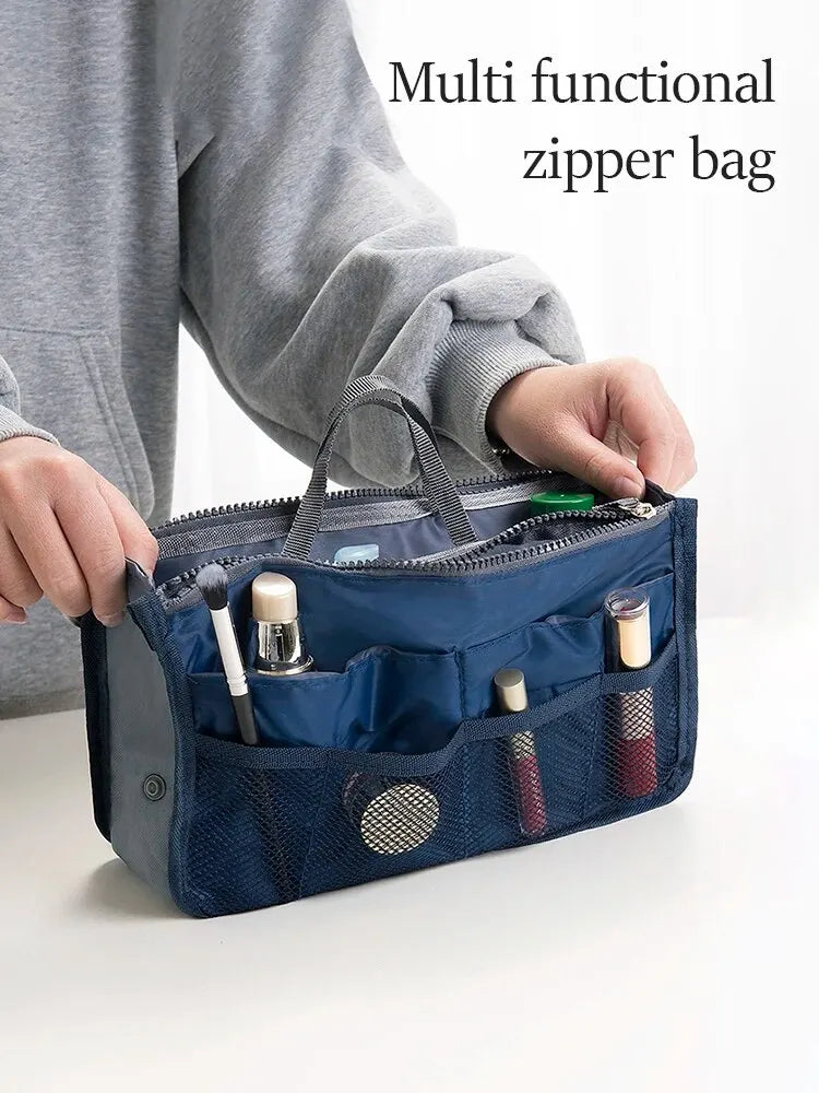 Multi Functional Large Capacity Makeup Bag Portable Double Zipper Toiletries Travel Storage Bag Mommy Bag Multi Pocket Cosmetic
