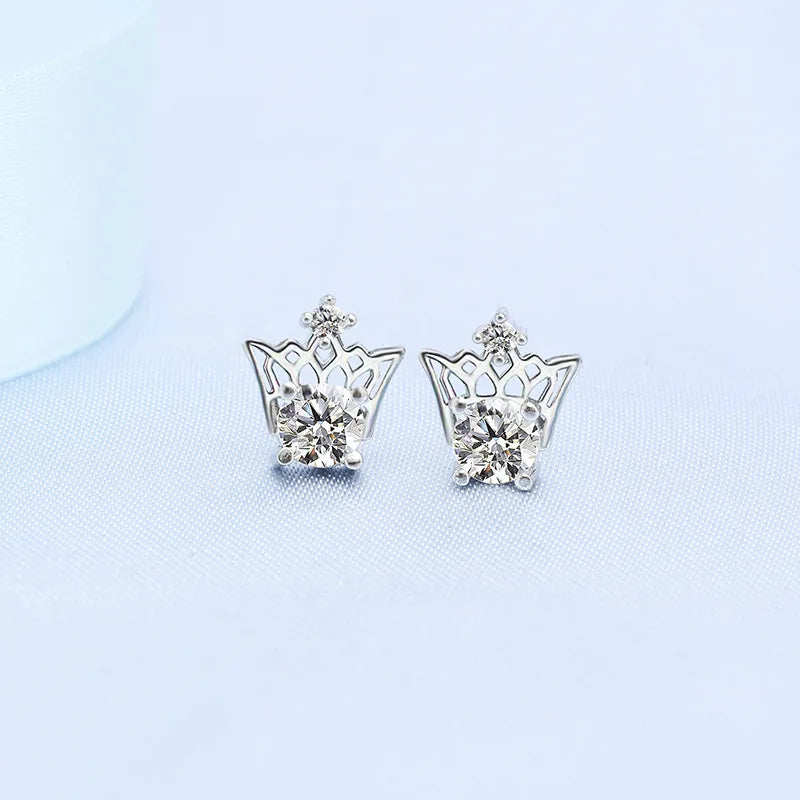 New 925 Silver Women Hoop Earrings Fashion Pendientes Gift For Female Girl Sparkling Pave CZ U Heart Shape Star Moon Earring