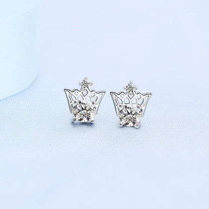 New 925 Silver Women Hoop Earrings Fashion Pendientes Gift For Female Girl Sparkling Pave CZ U Heart Shape Star Moon Earring
