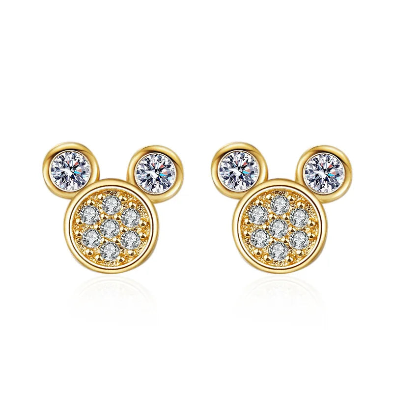 New 925 Silver Women Hoop Earrings Fashion Pendientes Gift For Female Girl Sparkling Pave CZ U Heart Shape Star Moon Earring