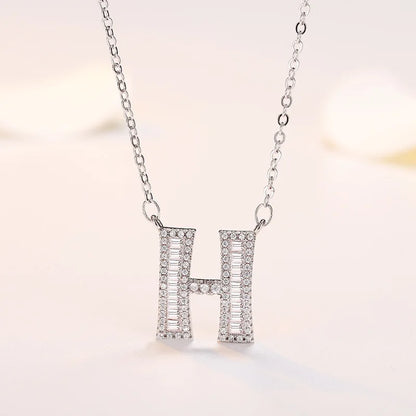 New 925 Sterling Silver 26 letter necklace Personal name handmade jewelry For Women Wedding Charm Fashion