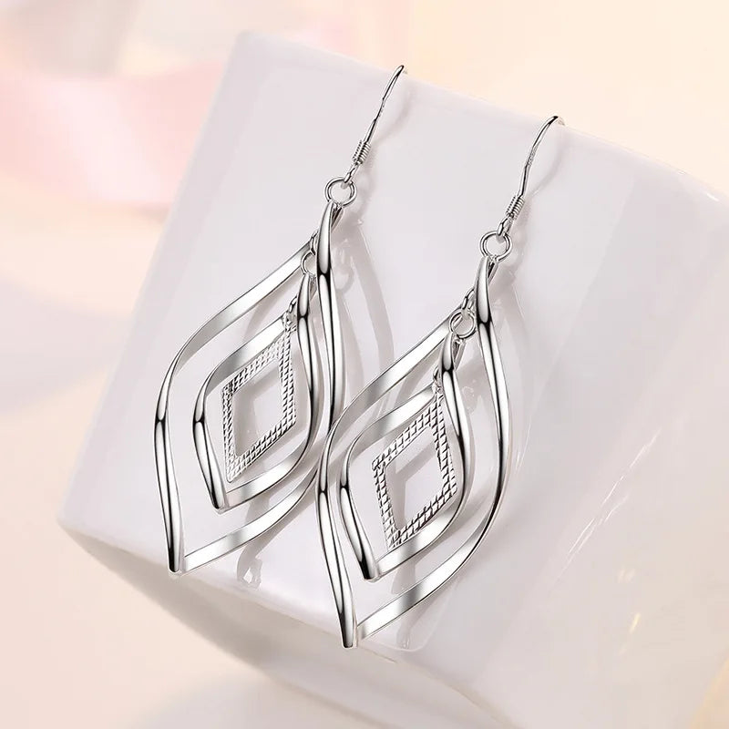 New Style 925 Sterling Silver Golden Color Series Women's Earrings Fit Original EarringsWedding Jewelry Exquisite Birthday Gifts