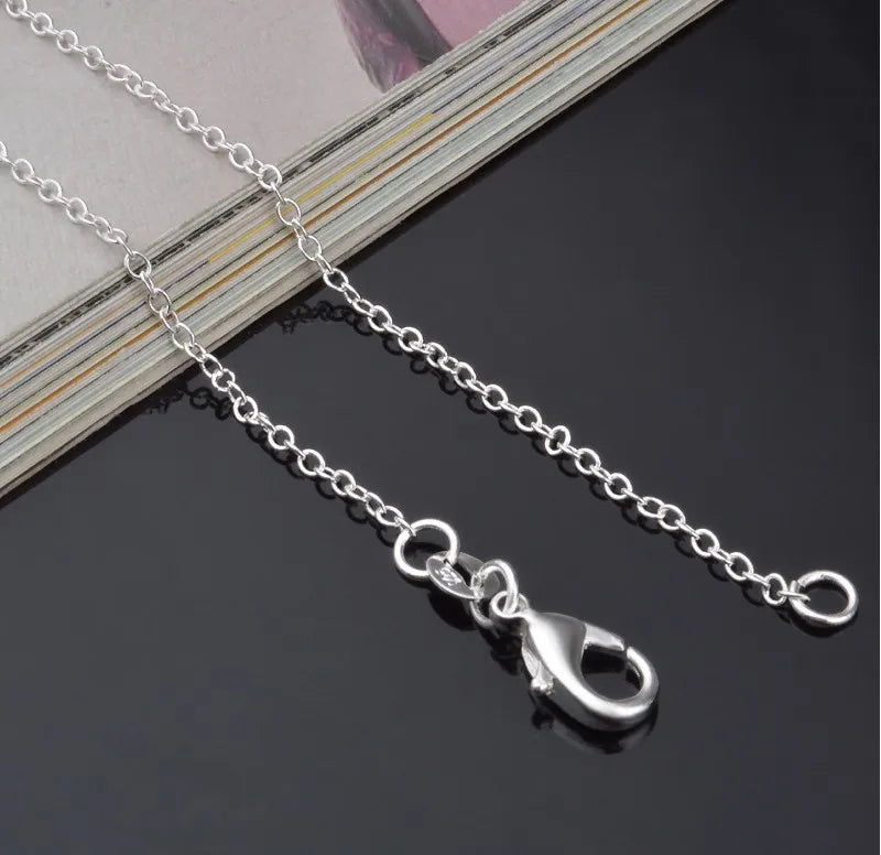 Wholesale 925 Sterling Silver 5 Pieces/Lot 16/18/20/22/24/inch 1.mm O-Chain Necklace For Men Women Fashion Jewelry