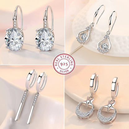 New Style 925 Sterling Silver Golden Color Series Women's Earrings Fit Original EarringsWedding Jewelry Exquisite Birthday Gifts